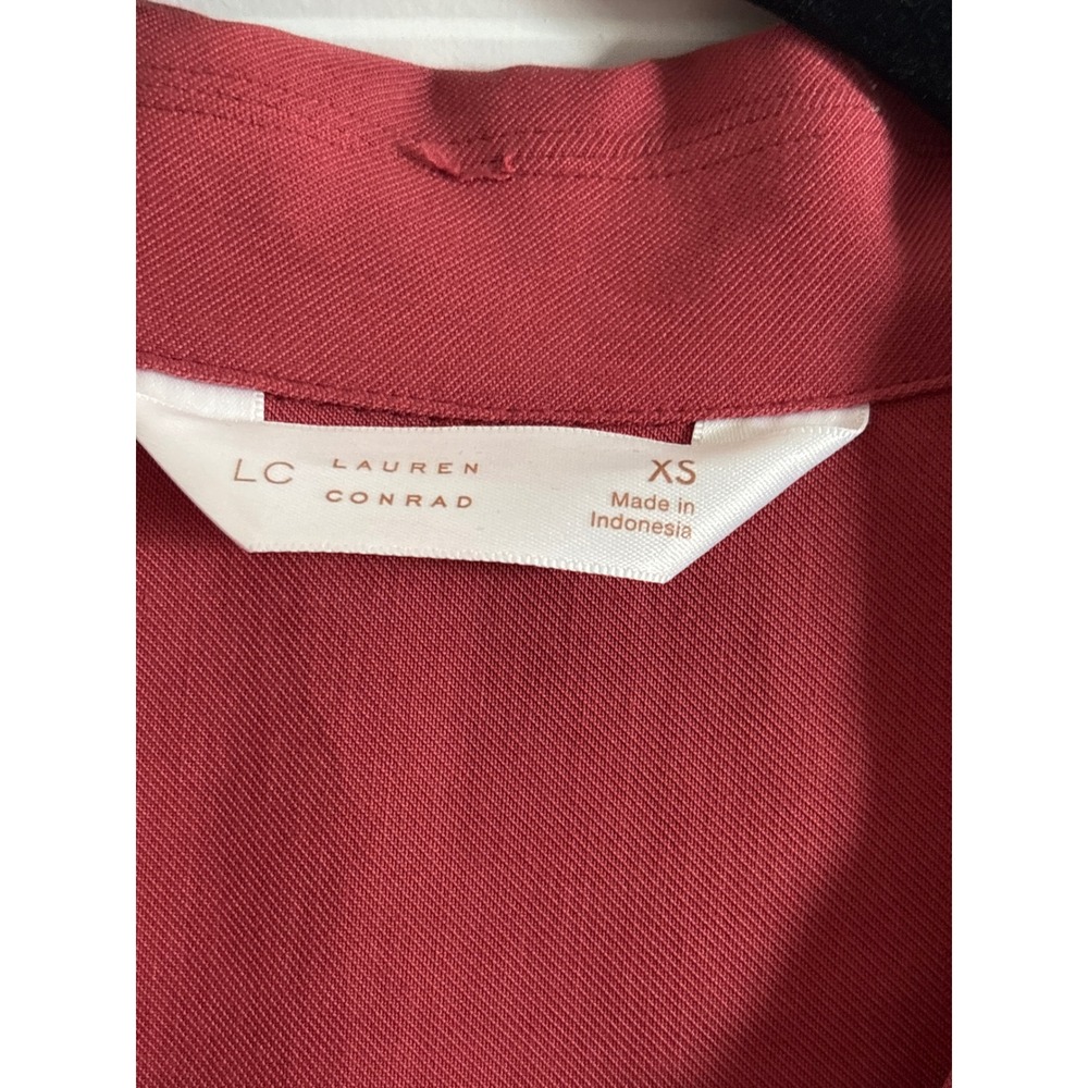 LC Lauren Conrad Short Sleeve Boilersuit Jumpsuit Berry Red XS NWT - Picture 7 of 8